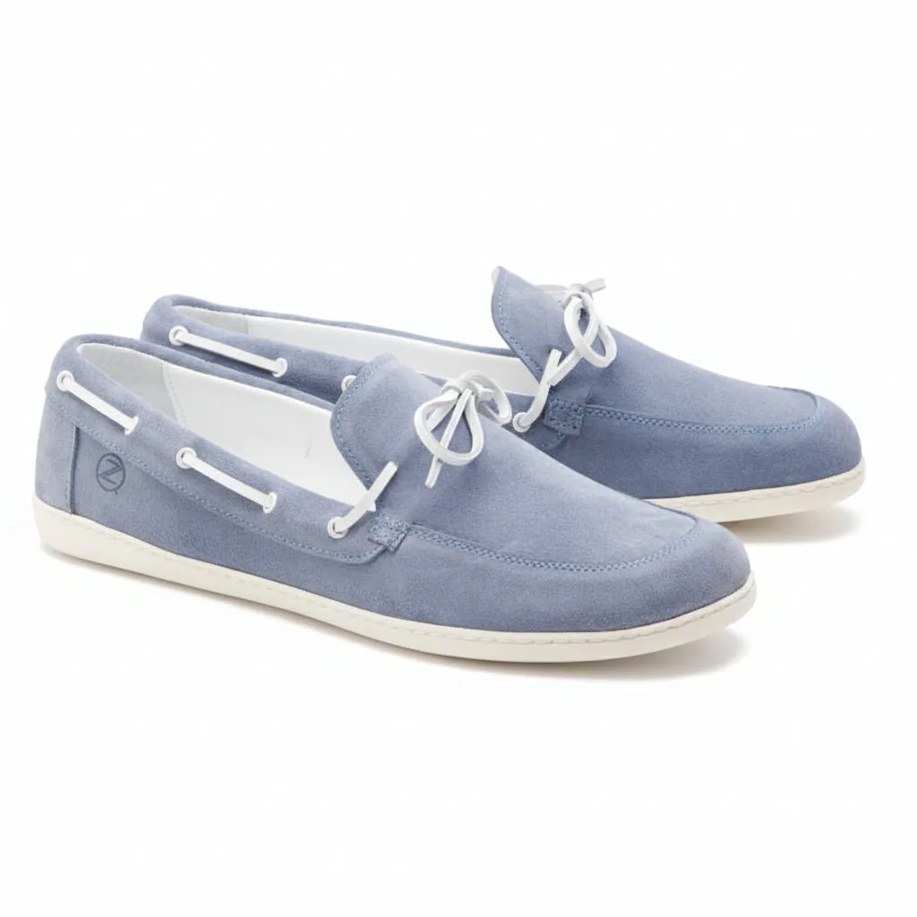 Мужские мокасины ZAQQ QEA Velours Lightblue (голубой цвет)
