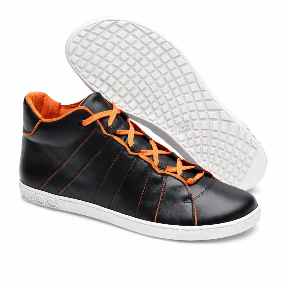 Кроссовки для женщин и мужчин ZAQQ QQQ Mid Black Orange (чёрные с оранжевыми деталями), фото 2