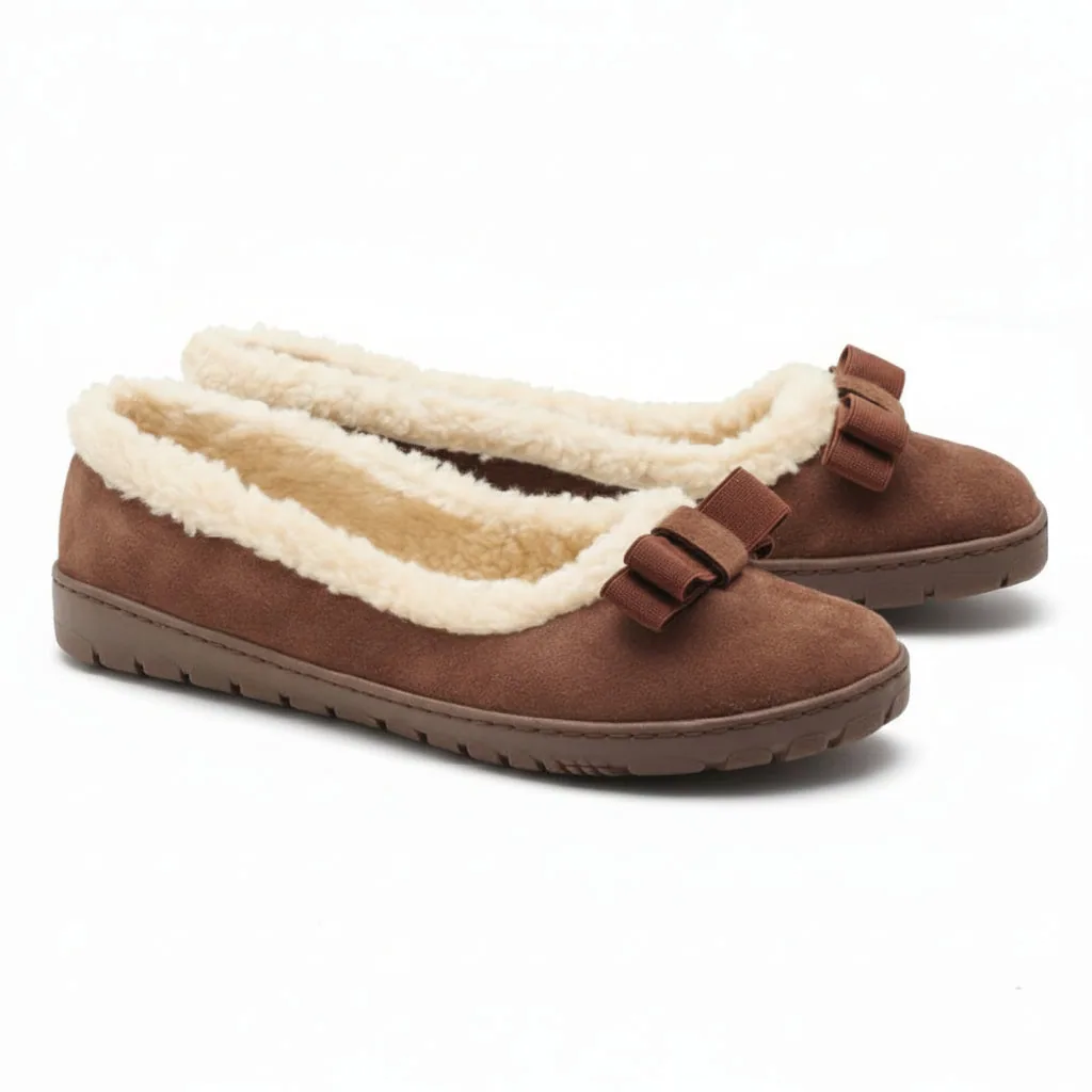 Женские балетки ZAQQ DAQIN Winter Brown (коричневый цвет) — фото 1 из 9