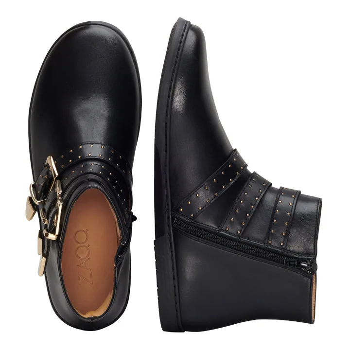 Женские ботинки ZAQQ QLANCE Black Gold Plain, фото 3