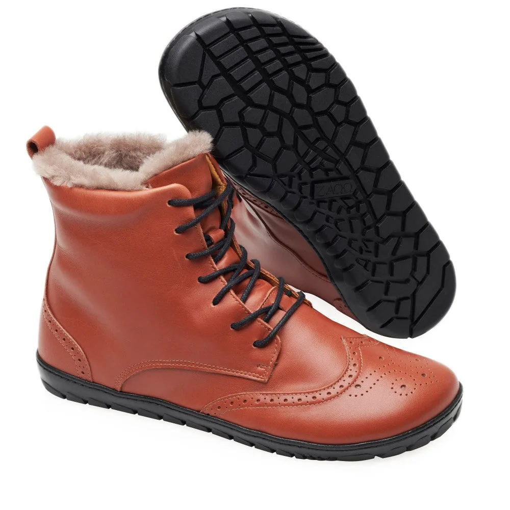 Ботинки для женщин и мужчин ZAQQ QUINTIC Winter Brogue Cognac (коньячный цвет), фото 2