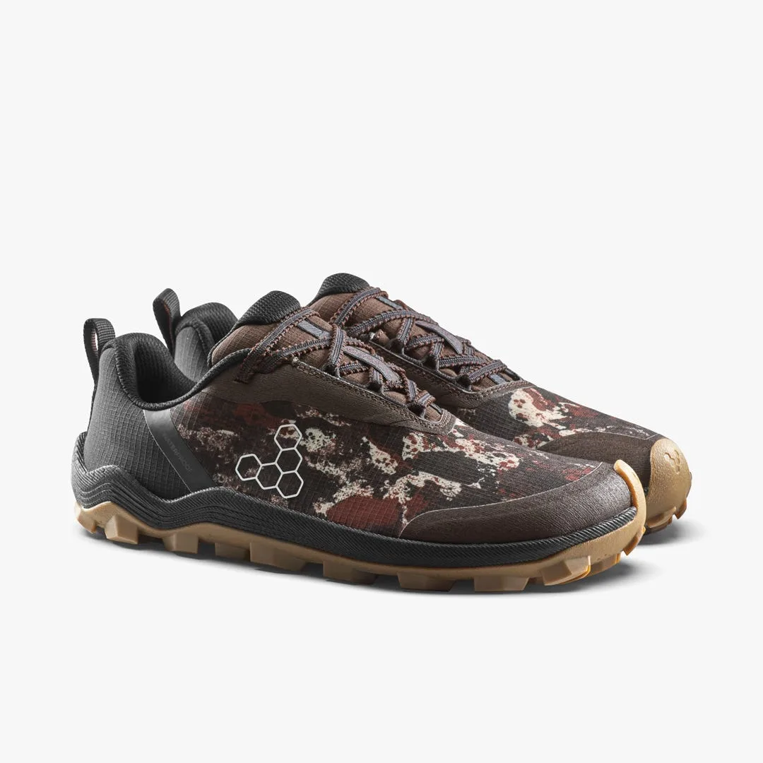 Кроссовки Vivobarefoot Primus Trail Flow Waterproof — мужская модель, серо-коричневый с узором, фото 4