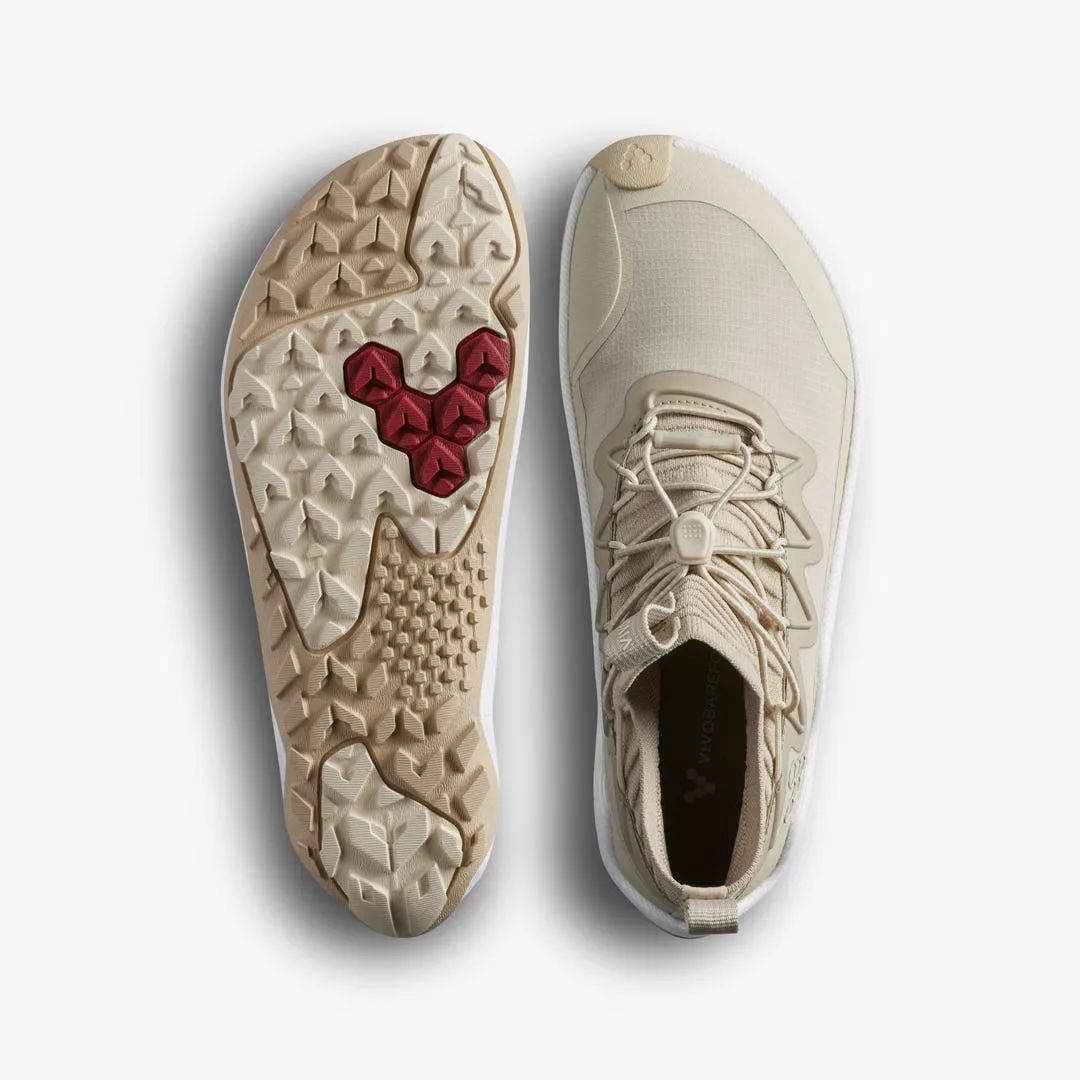 Ботинки Vivobarefoot Primus Trail Flow Mid II — женская модель, бежевый, фото 2