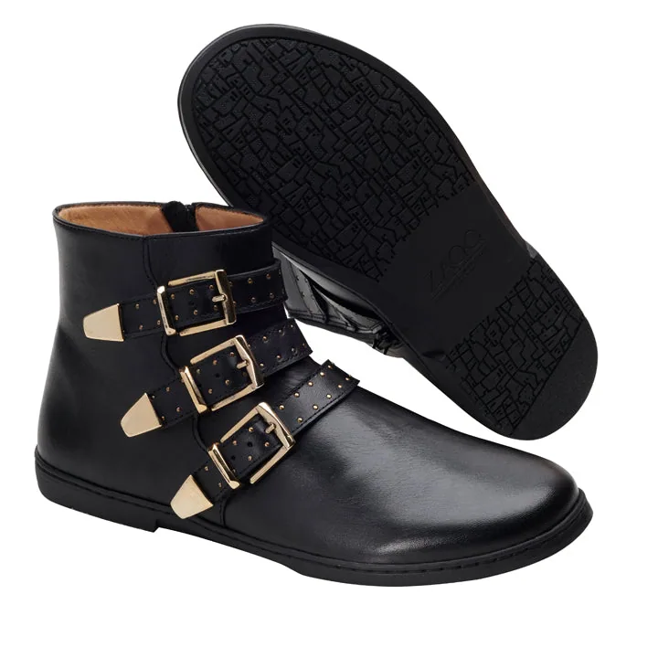 Женские ботинки ZAQQ QLANCE Black Gold Plain, фото 2