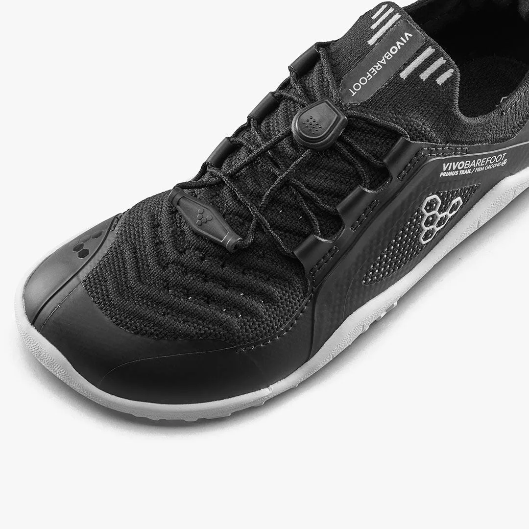 Кроссовки Vivobarefoot Primus Trail Knit FG — детская модель, чёрный, фото 6