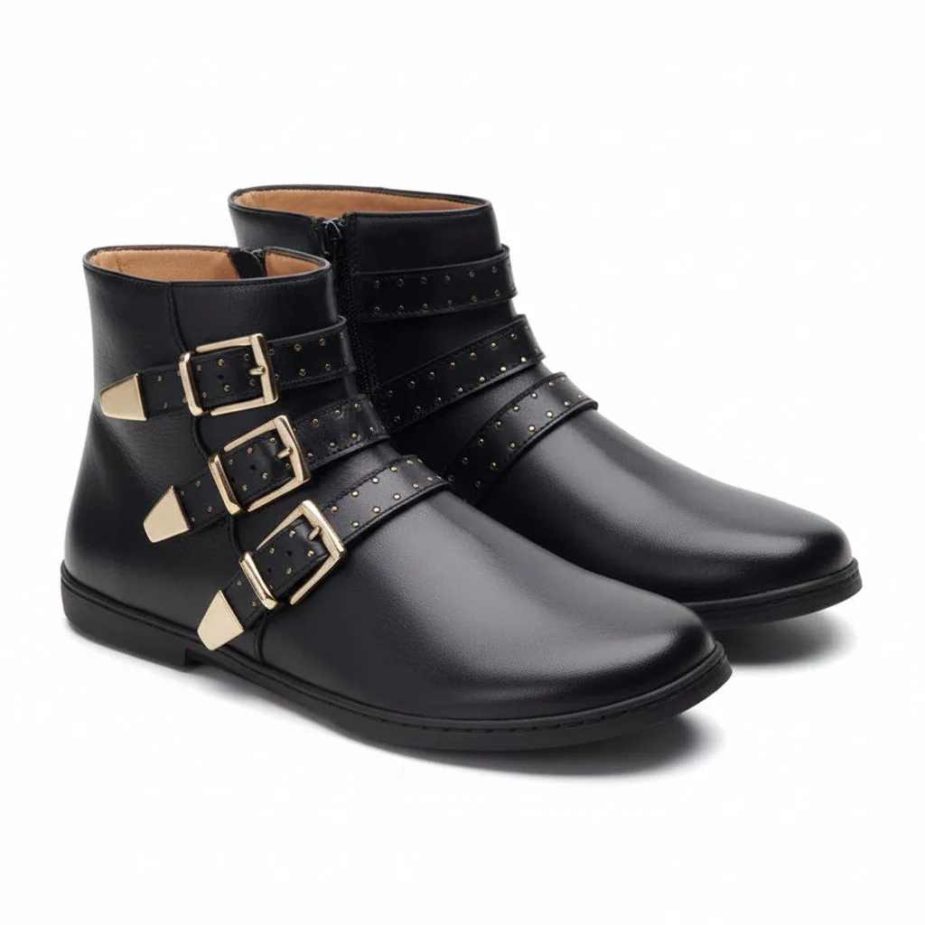 Женские ботинки ZAQQ QLANCE Black Gold Plain