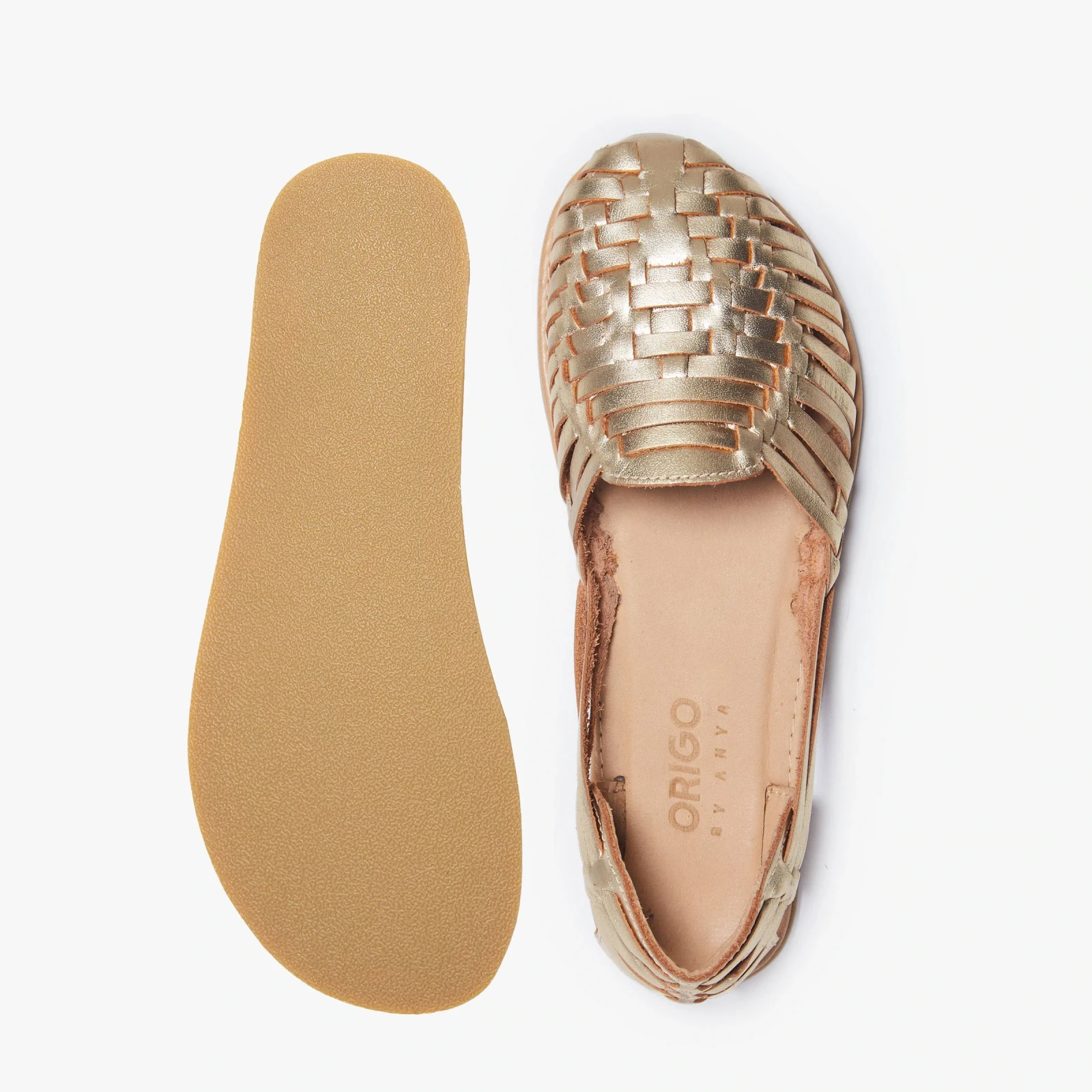 Босоногие сандалии Origo Huarache Slip-On by Anya — золотистый, фото 4
