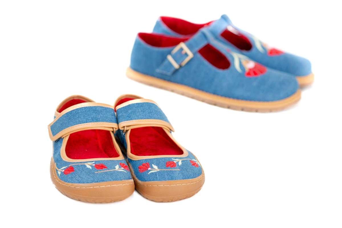 Босоногие балетки Sambas the bambas Sambarina Claveles — джинсовые, фото 4