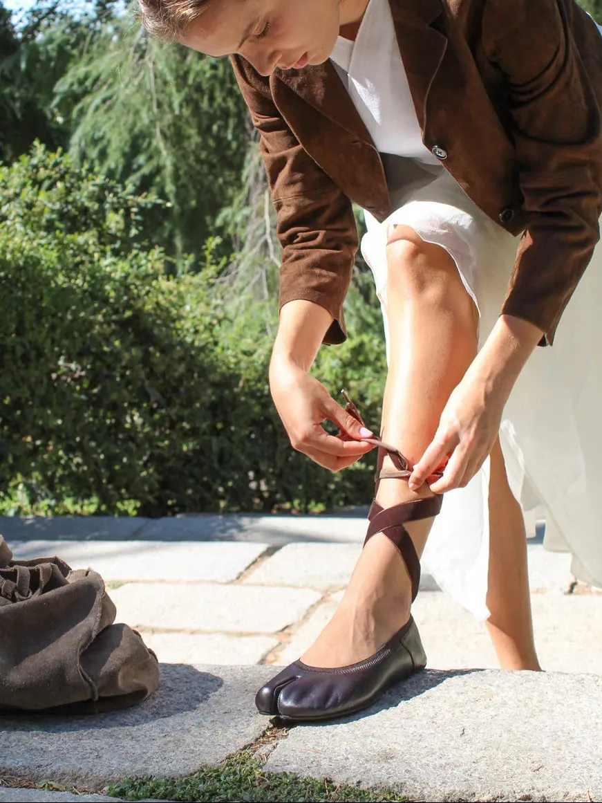 Босоногие балетки таби Libertas Barefoot Tabi — шоколадный, фото 2